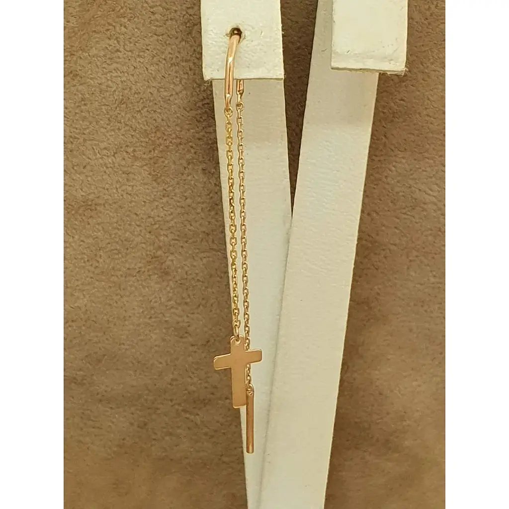 Золота моносережка Платон Хрестик. 1С369/00Б-1 - фото 3