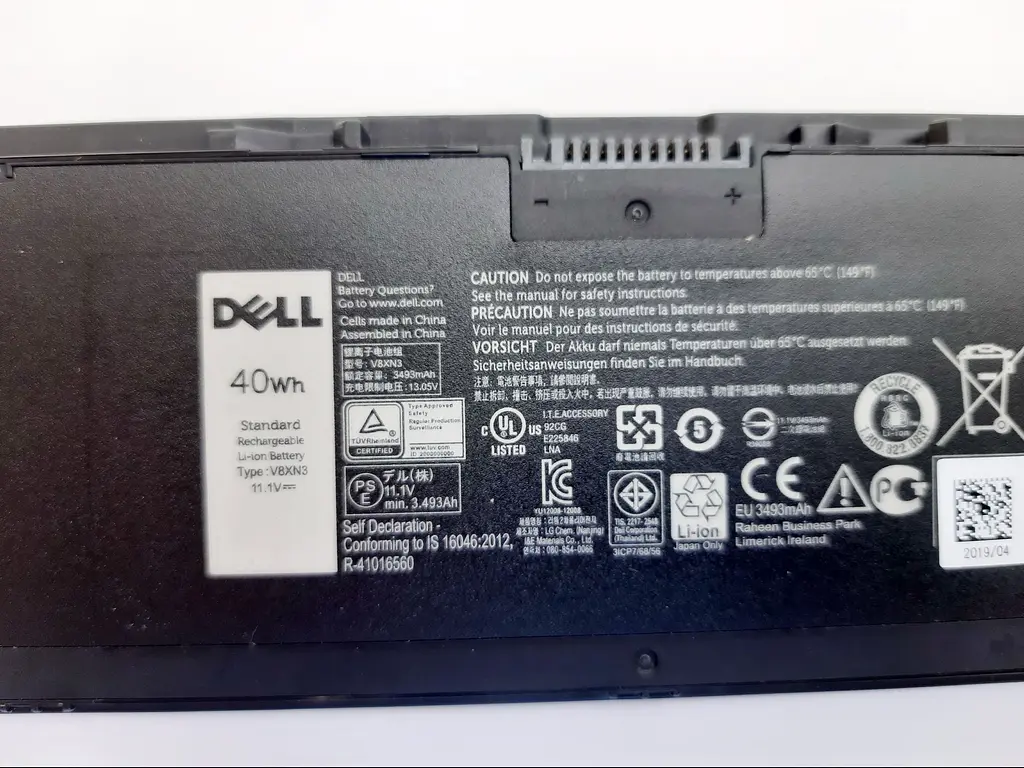 Акумулятор для ноутбука Dell Latitude E7540 V8XN3, 40Wh (3493 mAh), 3cell, 11.1V, Li-ion, чорний - фото 3