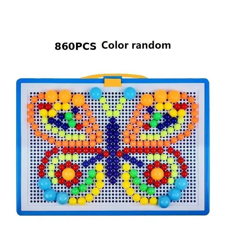 Мозаїка дитяча набір 860 шт з кейсом кришкою ігровим полем та схемами для складання - фото 8
