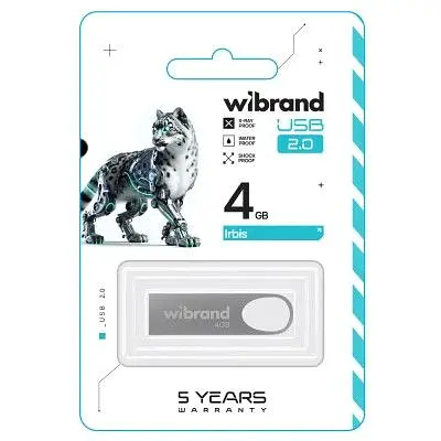 USB флеш накопитель Wibrand 4GB Irbis Silver USB 2.0 (WI2.0/IR4U3S) - фото 2
