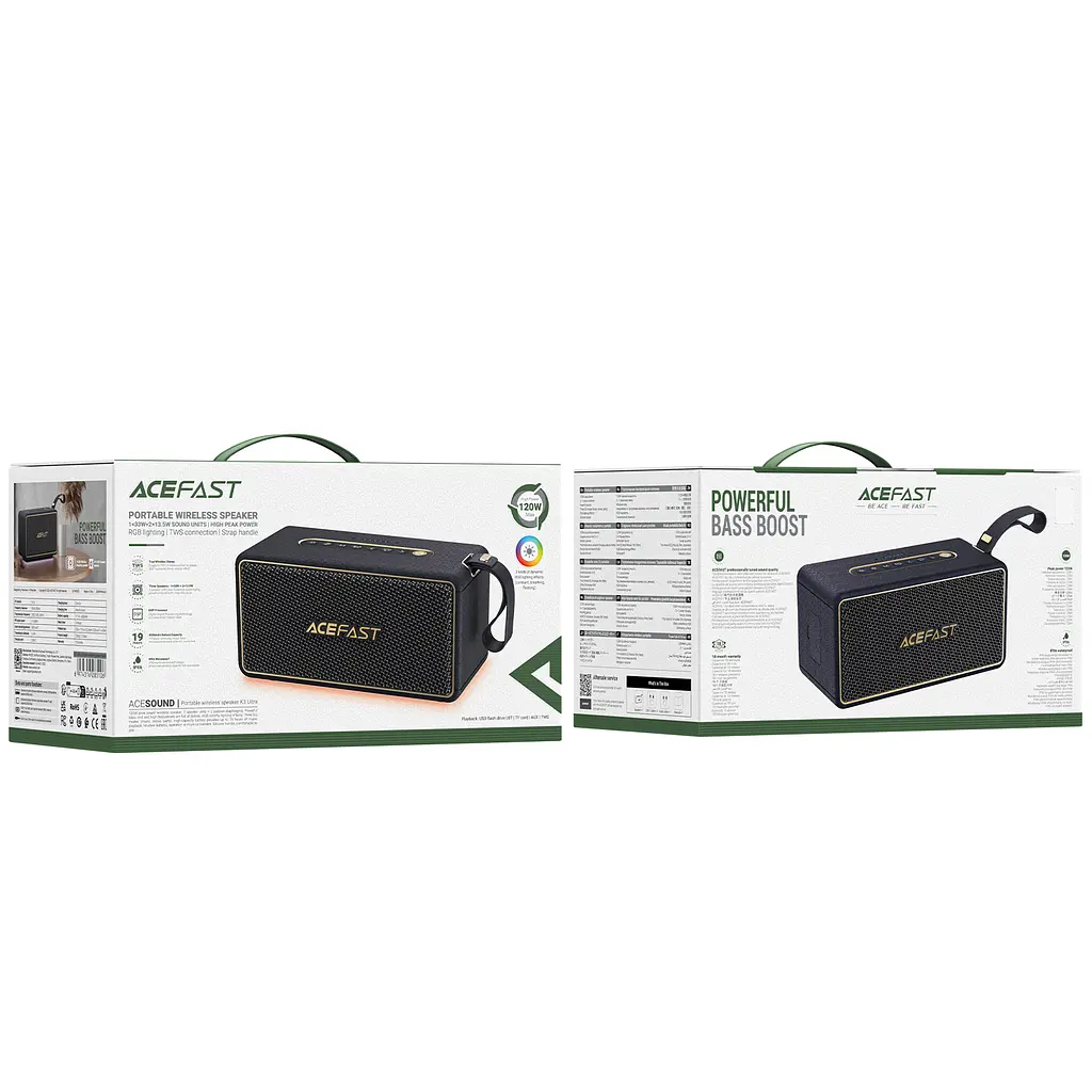 Портативна колонка ACEFAST K3 Ultra, 60W, IPX6, Black - фото 8