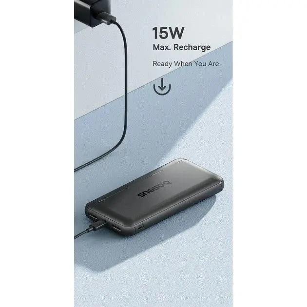 Зовнішній аккумулятор Baseus Lipow power Bank 20 000mAh 15W P10079100113-00 чорний - фото 5