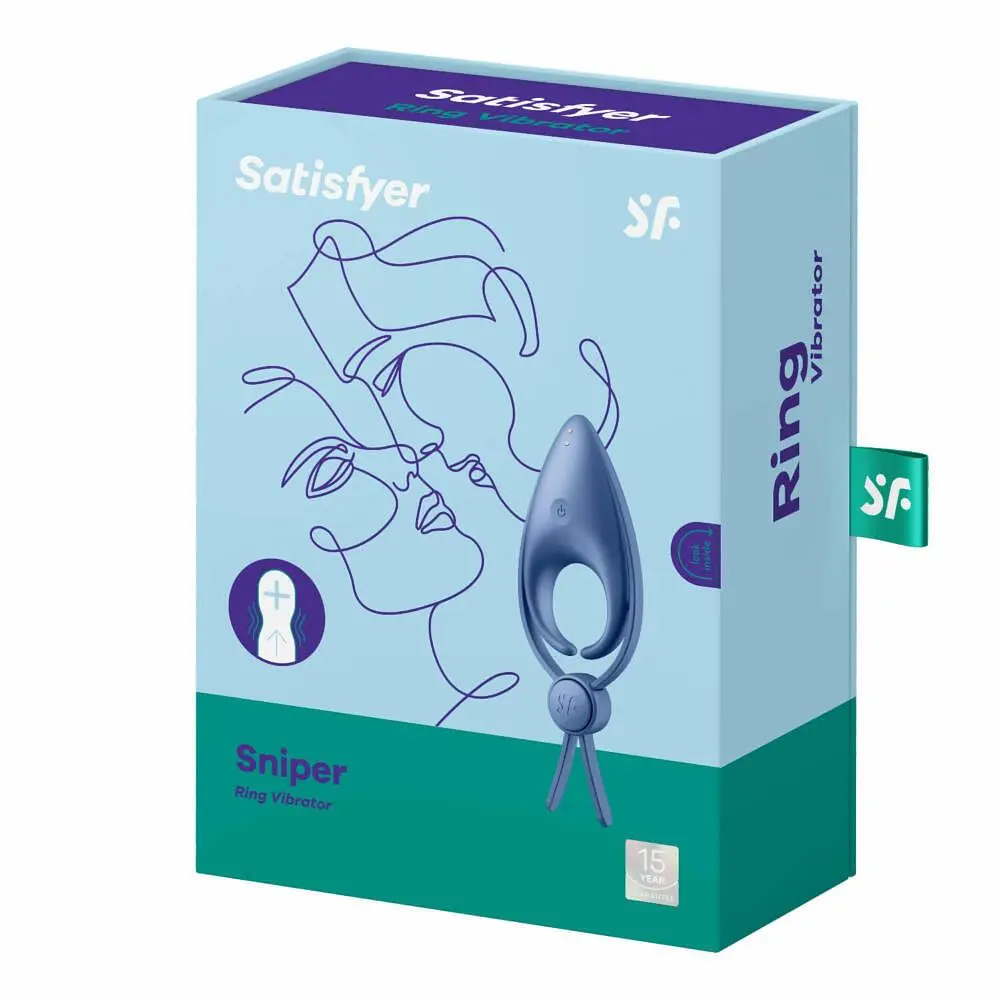 Ерекційне кільце Satisfyer Sniper 13 см блакитний - фото 9