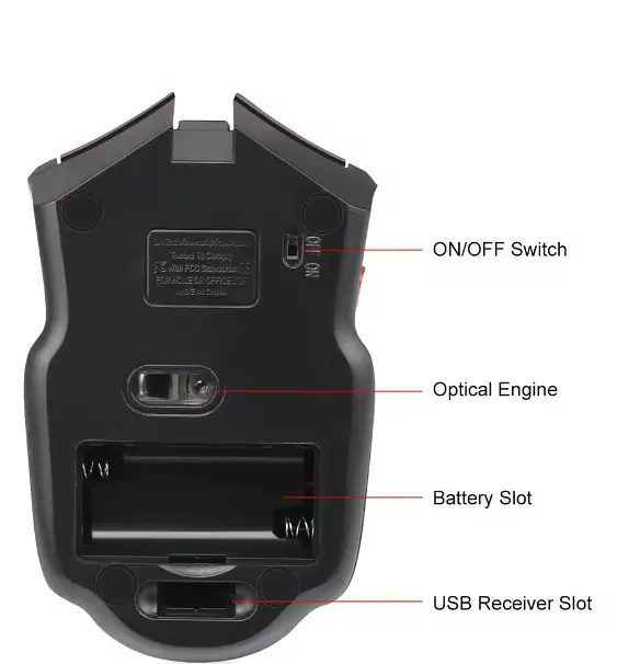 Компьютерная беспроводная мышка Mouse 1600 DPI Серая - фото 2