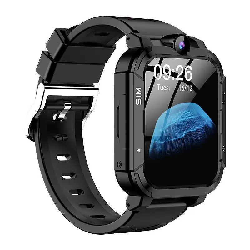 Детские смарт-часы Y76, 4G GPS Wi-Fi SIM камера SOS IP67 черный - фото 4