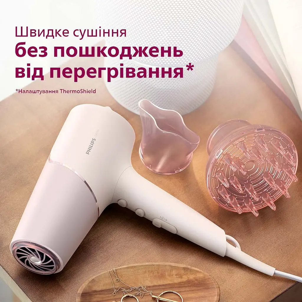 Фен для волосся Philips 5000 Series біло-рожевий (BHD530/00) - фото 6