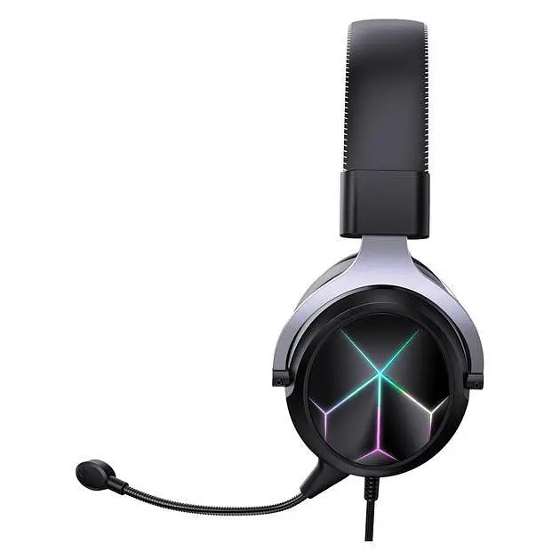 Дротова ігрова гарнітура Onikuma Gaming with LED X10 Pro, USB, 3.5mm, 2.1m, black - фото 3