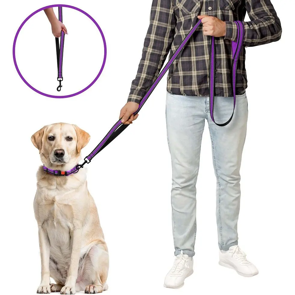 Поводок для собак BronzeDog Mesh, размер L, 200х2,5 см, фиолетовый - фото 9