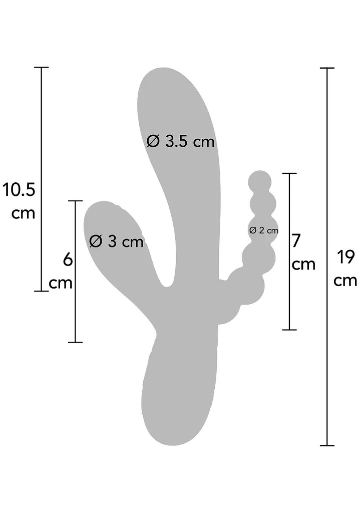 Вибратор Xocoon Triple Love 19 см (синий) - фото 21