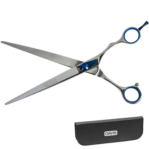 Прямі ножиці для стрижки собак малих та середніх порід Davis Extreme Edge BLUE Straight 8.5" (S.EB8S)