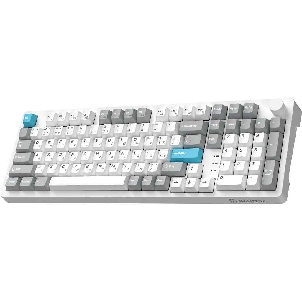 Клавіатура GamePro Asgard Drakkar Keychron Super Red Switch Wireless/Bluetooth/USB UA White (MK305WH) - фото 2