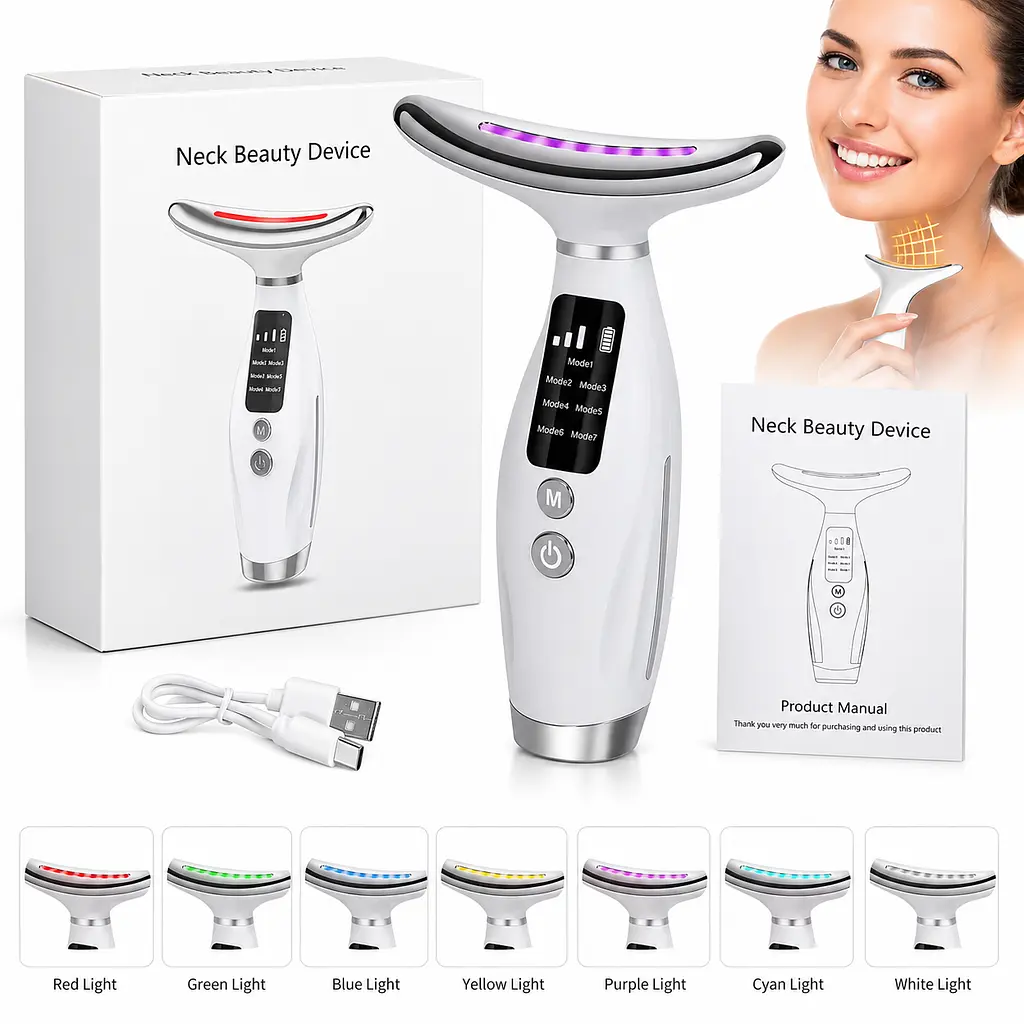  Масажер для шиї та обличчя з підігрівом NeckLift Pro 7 в 1 LED - фото 8
