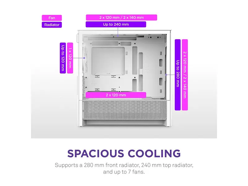 Корпус NZXT H3 Flow White (CC-H31FW-01) - фото 4