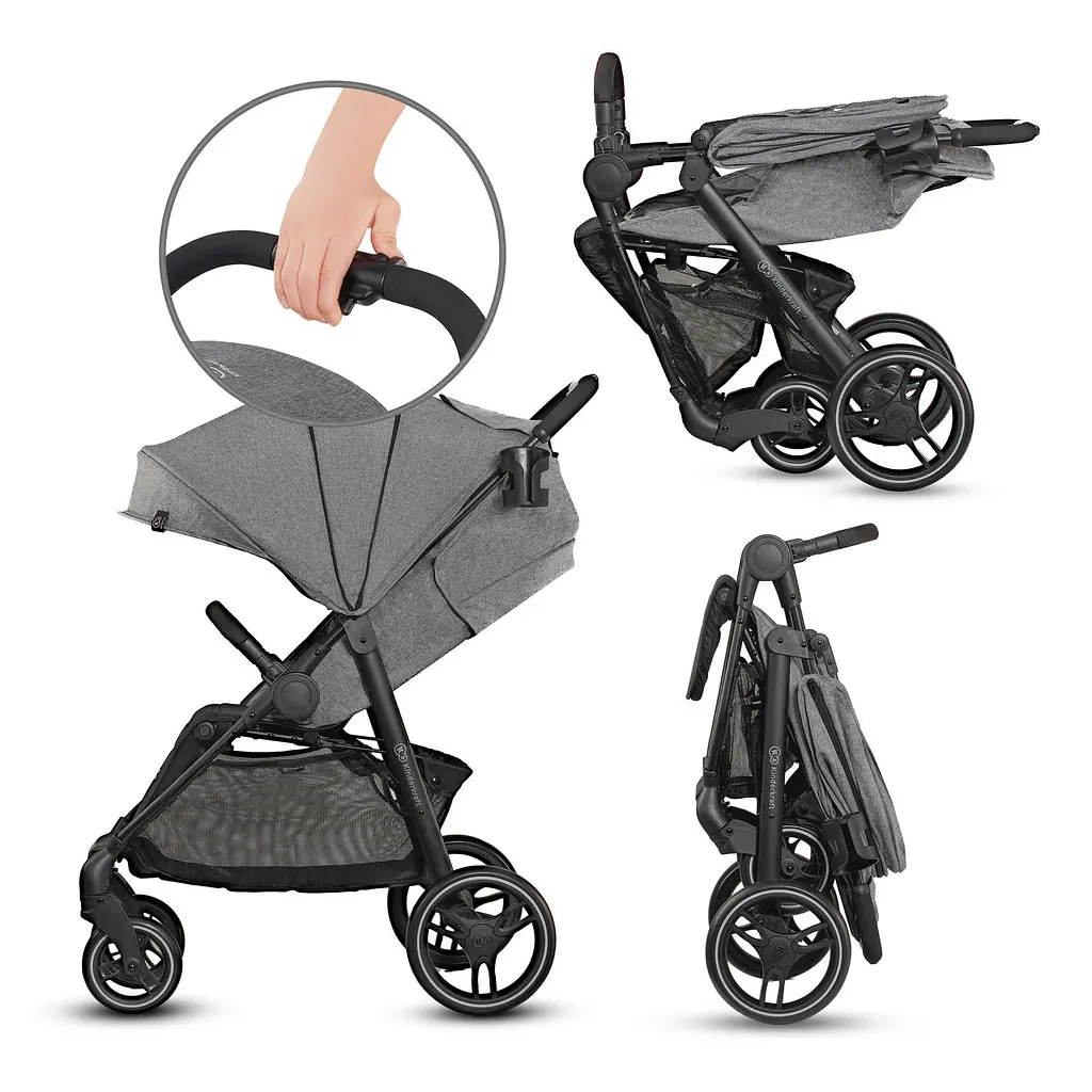 Прогулочная коляска Kinderkraft Grande City grey - фото 4