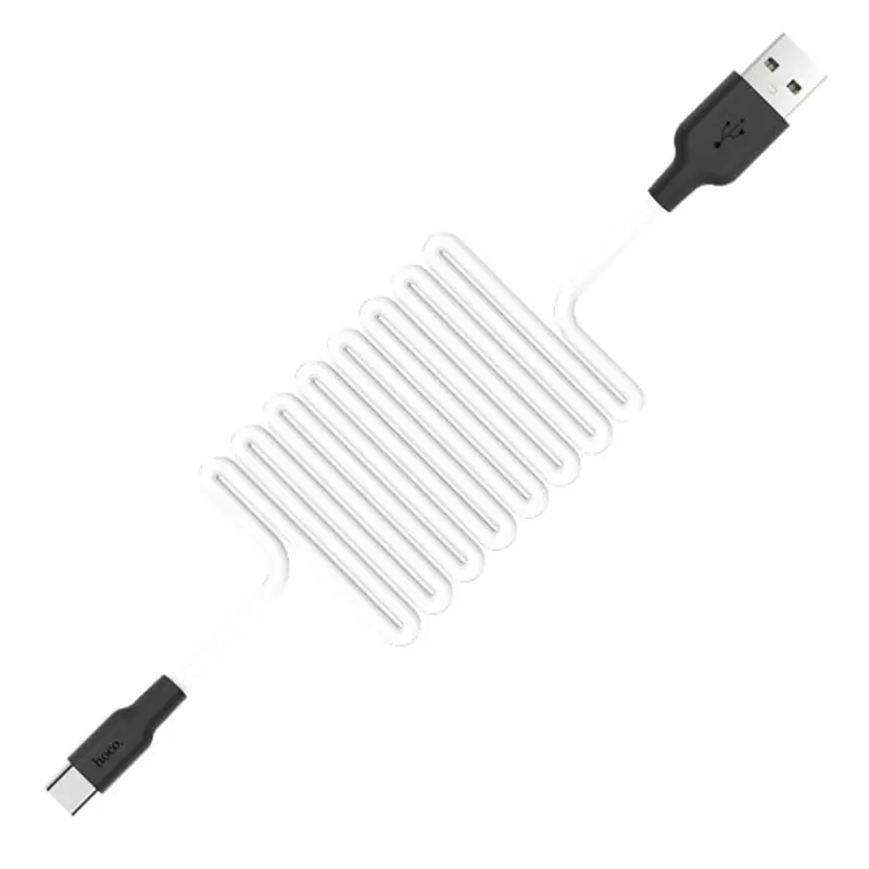 Дата кабель Hoco X21 Plus Silicone Type-C Cable (2m) Чорний / Білий - фото 3