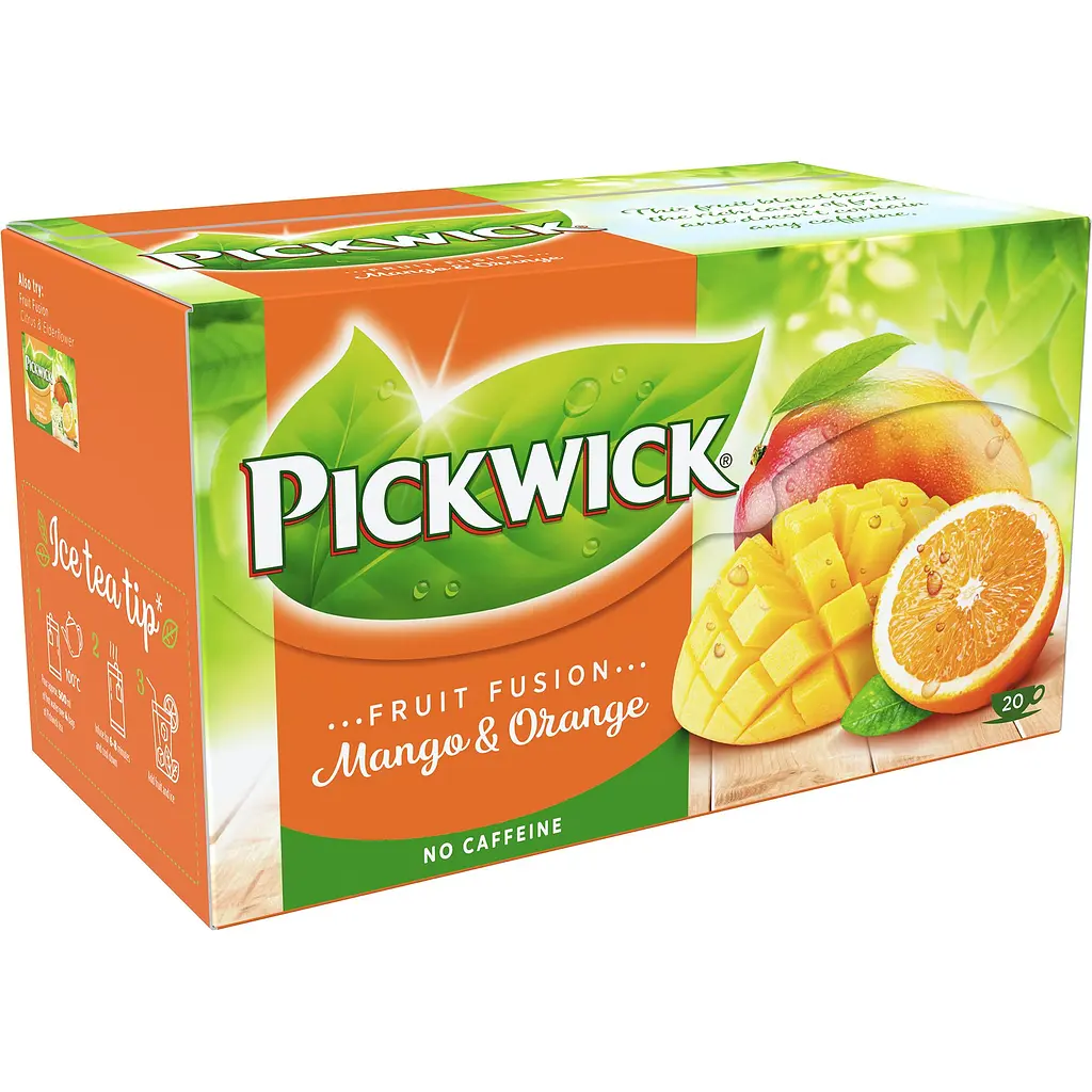 Чай фруктово-трав'яний Pickwick Fruit fusion Mango&Orange зі шматками манго та цедрою апельсину 35 г (20 шт. по 1.75 г) - фото 2