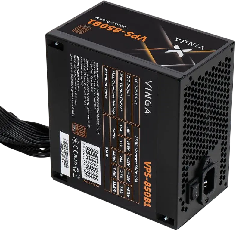 Блок живлення Vinga VPS B1 850W 80+ Bronze (VPS-850B1) - фото 4