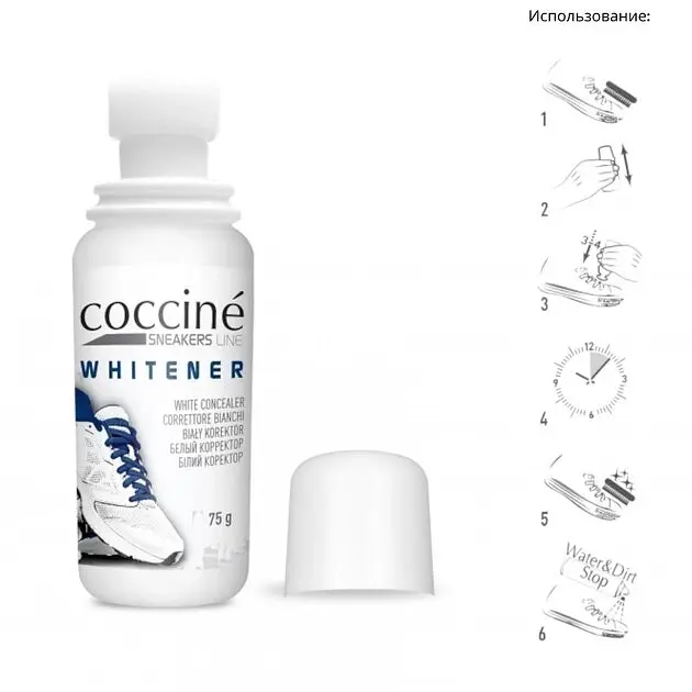 Крем-паста для очищення білого взуття та підошви Coccine Whitener 75гр - фото 2