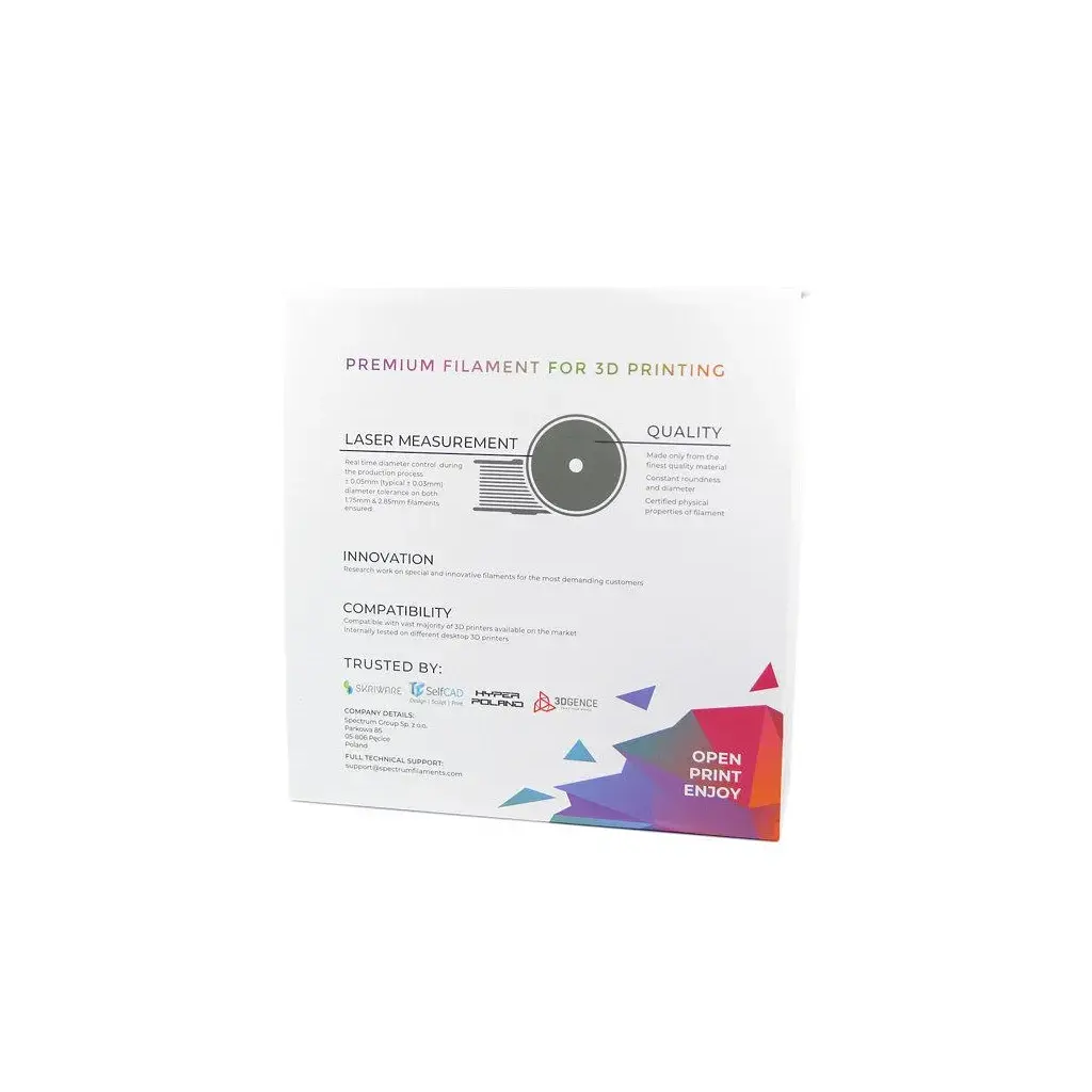 Пластик для 3D-принтера Spectrum PET-G Premium 1.75mm DARK GREY 1kg (RAL 7011) (80310) - фото 4