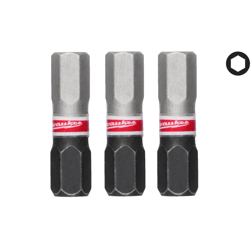 Біта SHOCKWAVE MILWAUKEE, Hex6, 25мм, (3шт)