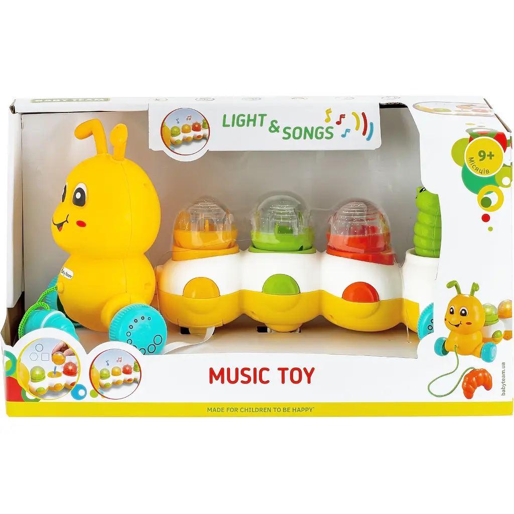 Игрушка музыкальная Baby Team Ползунчик (8659_желтый) - фото 5