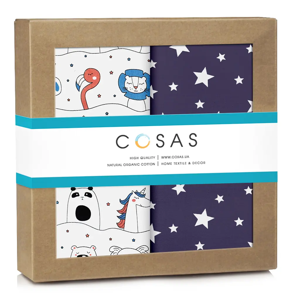 Багаторазові пелюшки дитячі ANIMALS CS4 2шт COSAS (4822052128176)