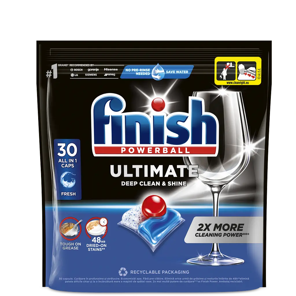 Средство для мытья посуды в посудомоечных машинах Finish Ultimate Fresh 30 таблеток - фото 1