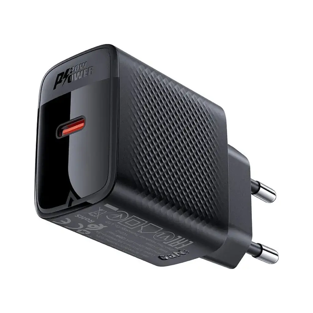 Зарядний пристрій Acefast USB-C 20W + Type-C cable A82 Fast Charger Black (6974316280057) - фото 3