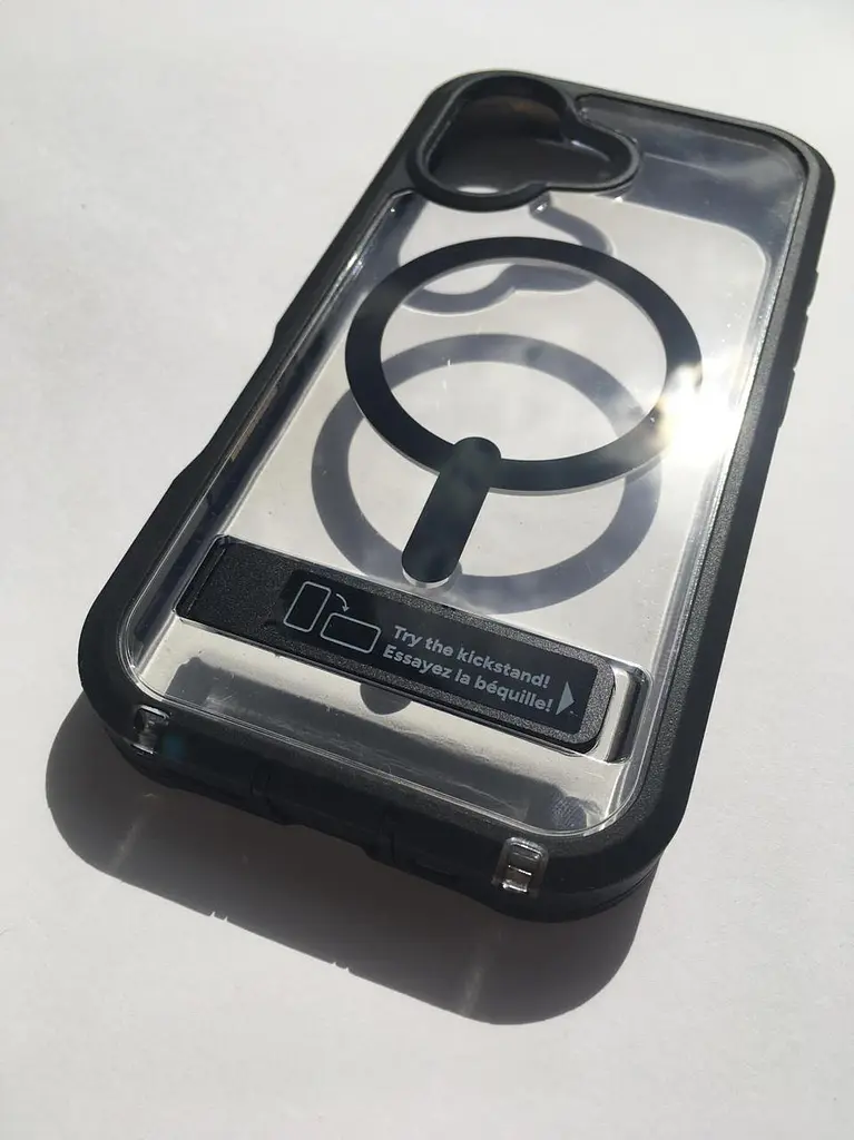 Чохол ZAGG Gear4 Rainier MagSafe KS для iPhone 17 Прозорий протиударний із підставкою Black аналог OtterBox - фото 3