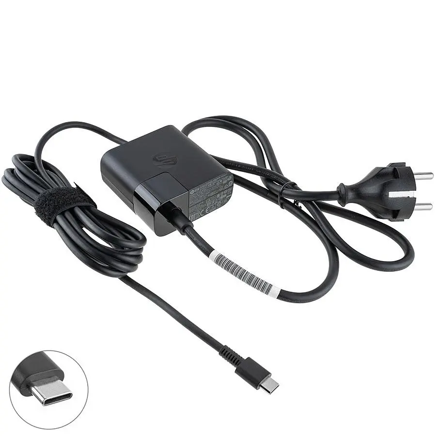 Блок живлення для ноутбука HP TYPE-C 45W квадратний чорний