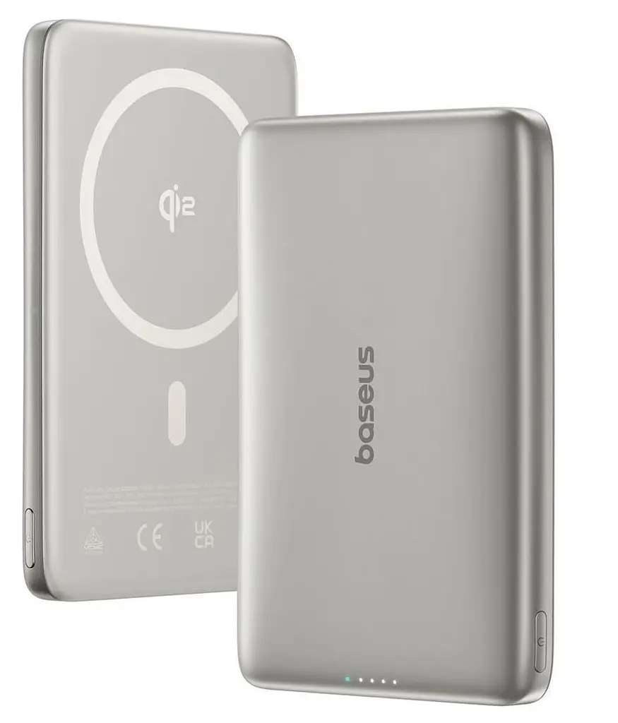 Павербанк Baseus PicoGo Ultra-Slim Qi2 Silver 10 000 mAh / 27 Вт (E0027203) - фото 2