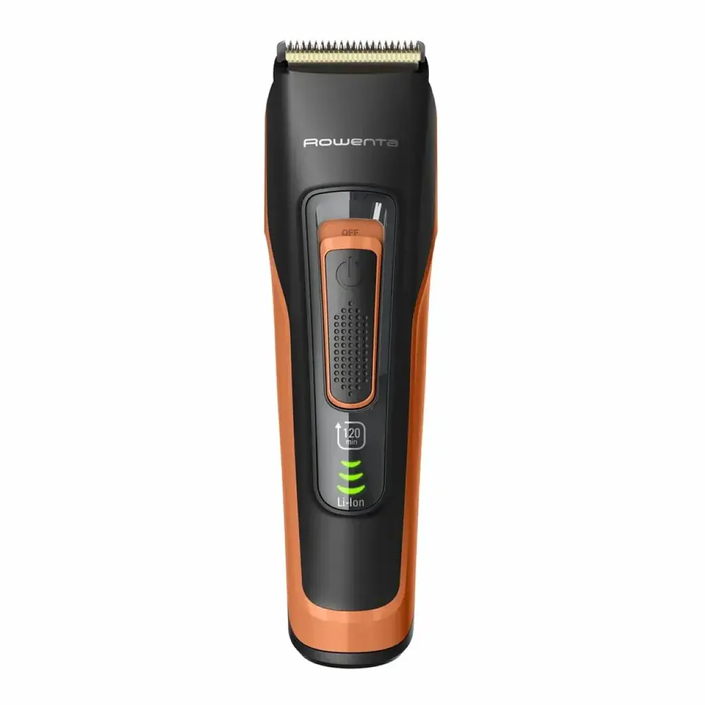 Машинка для стрижки Rowenta Sport Collection, акум., роторний мотор, насадок-2, кейс, сталь, чорно-помаранчевий - фото 2