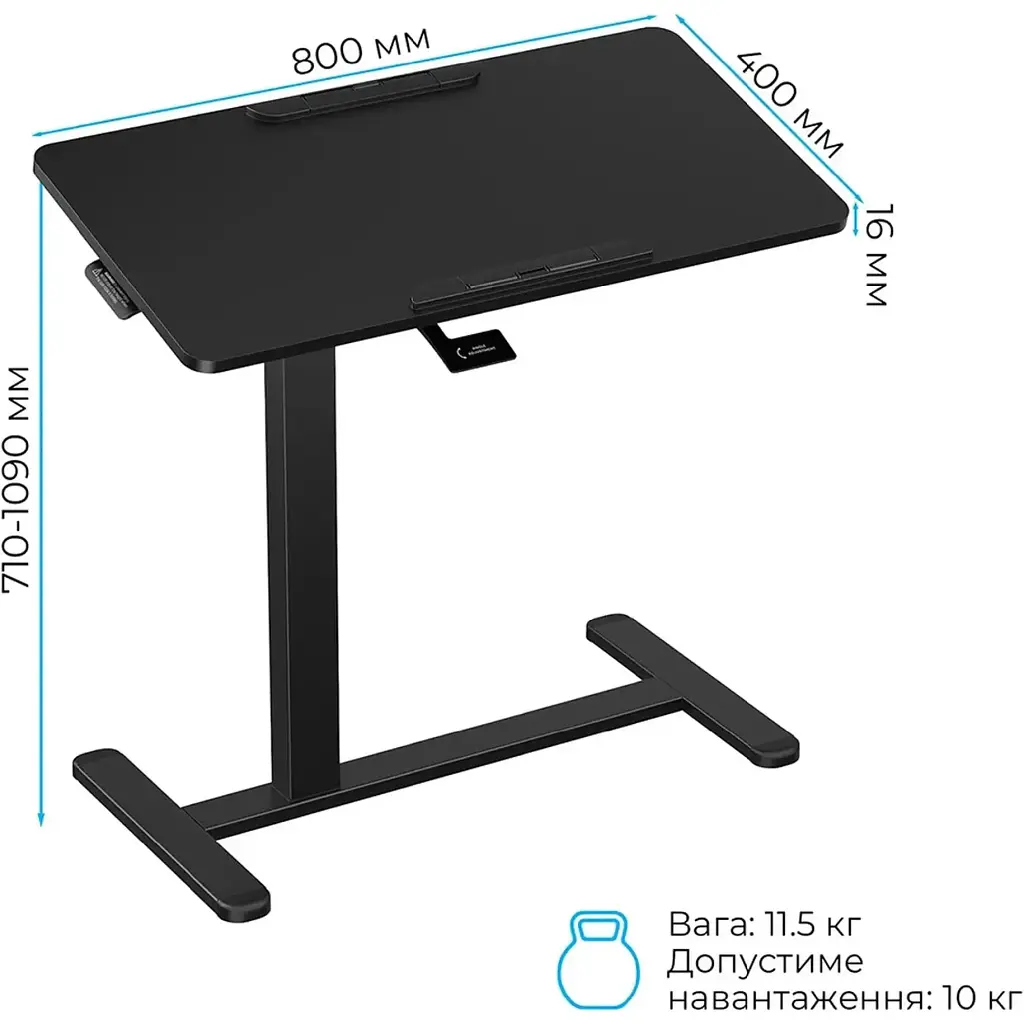 Приставной компьютерный стол OfficePro ODM405B Black [148326] - фото 5