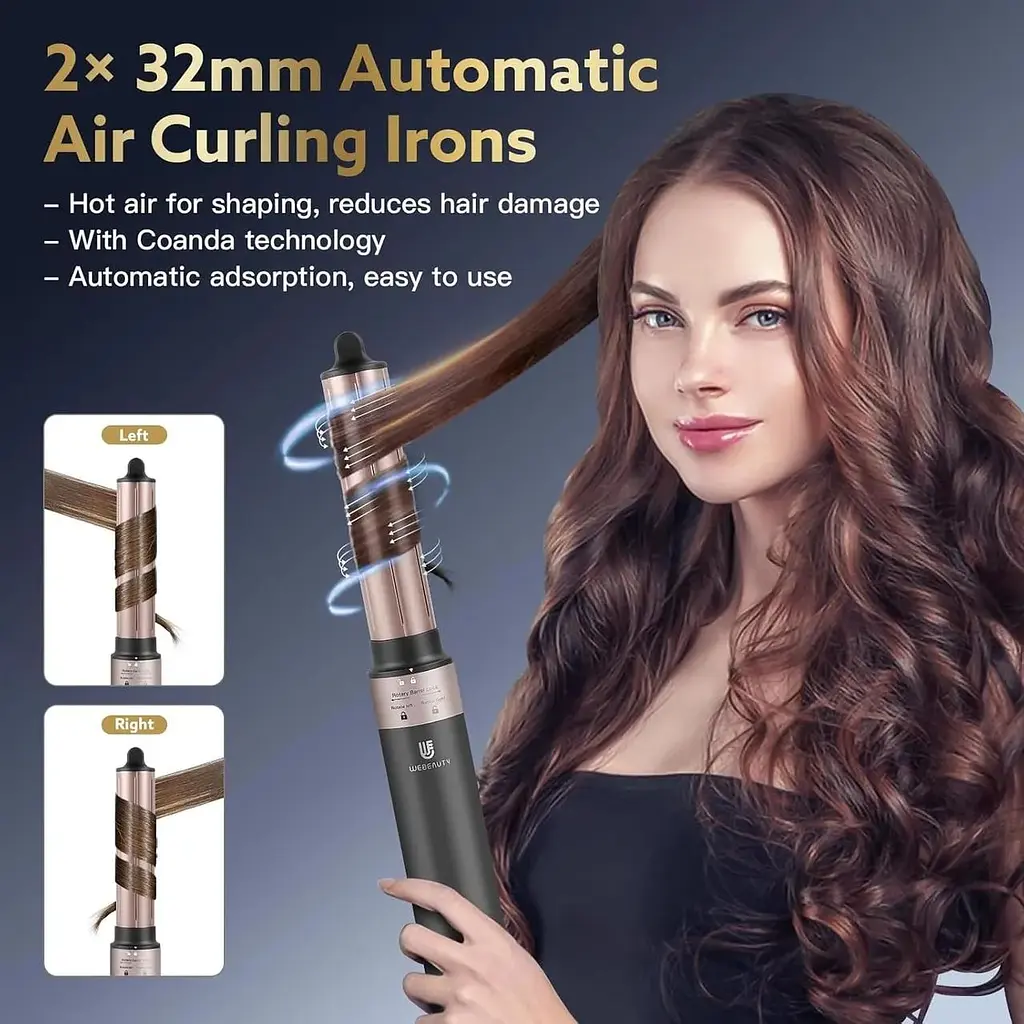 Фен для волосся Webeauty 3 в 1, 110 000 об/хв, 20 м/с, 200 мільйонів сухолот з негативними іонами - фото 3