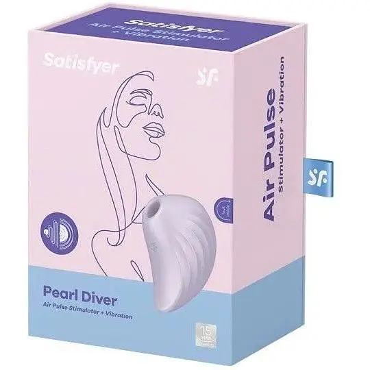 Вакуумний кліторальний стимулятор із вібрацією Satisfyer Pearl Diver Фіолетовий - фото 6
