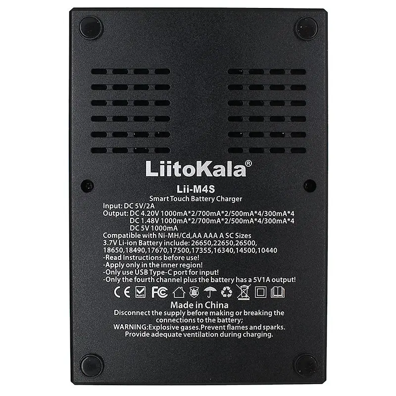 Зарядное устройство LiitoKala Lii-M4S универсальное - интеллектуальное - 4 канала - фото 6