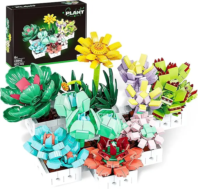 Конструктор набір Woma Toys Сукуленти з колекції Квіти, 977 деталей - фото 2