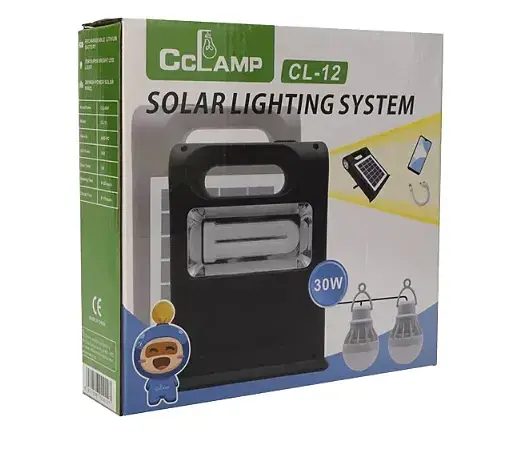Сонячна зарядна станція + LED ліхтар Cclamp CL-12 30W з лампочками + Power Bank - фото 2
