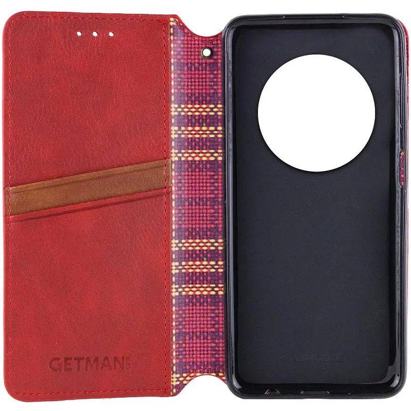 Кожаный чехол-книжка GETMAN Cubic (PU) для Xiaomi Redmi 14C / Poco C75 Красный - фото 3