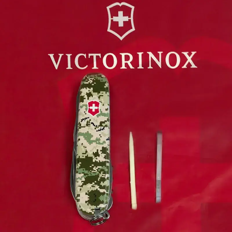 Ніж Victorinox Huntsman Army 91 мм Піксель + Лого (1.3713.3_W3941p) - фото 6