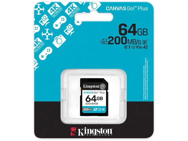 Карта пам'яті Kingston Canvas Go! Plus SDXC UHS-I U3 V30 Class 10 64 GB (SDG4/64GB) - фото 3