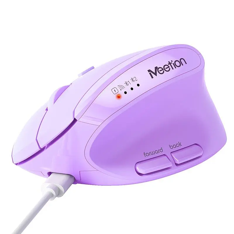 Миша MEETION 2.4 G+Bluetooth Office Vertical Mouse BTM008 |800-1200-1600-2400dpi, 400h, Type-C charging| - фото 3