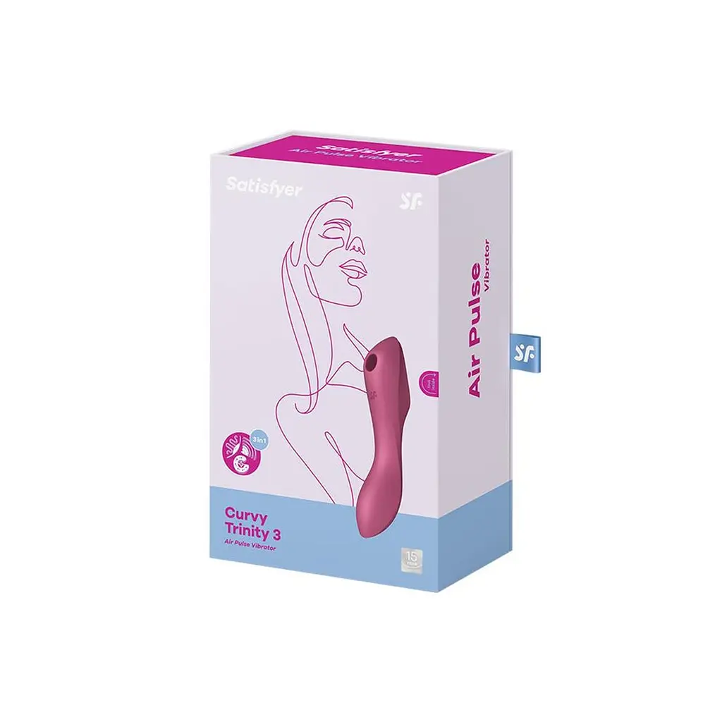 Вакуумный стимулятор клитора с вибрацией Satisfyer Curvy Trinity 3 красный - фото 7