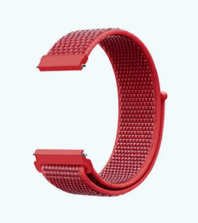 Ремінець BeWatch 22мм нейлоновий липучка для Xiaomi Amazfit Stratos 2, 3/GTR 47/GTR 2 Червоний (1021302) - фото 2