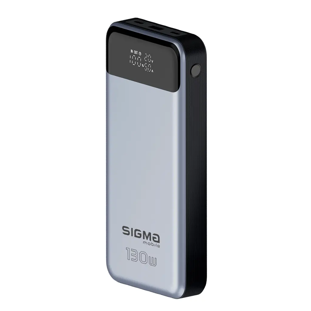 Батарея універсальна Sigma X-power SI30A7QLX 30000mAh, PD/130W, LED, кабель 100W, silver (4827798479117) - фото 5