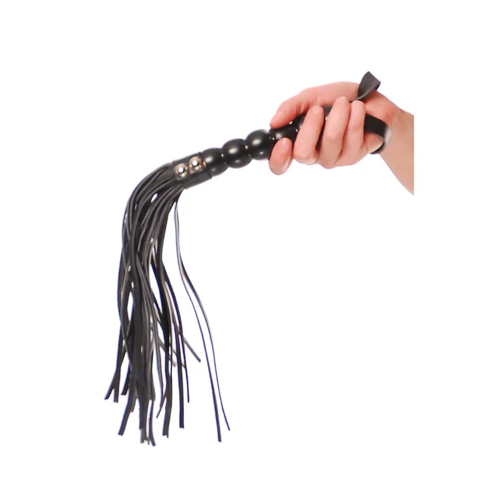 Флогер Pipedream Fetish Fantasy Series Beaded Cat-o-Nine Tails, 51 см (чорний) - фото 2