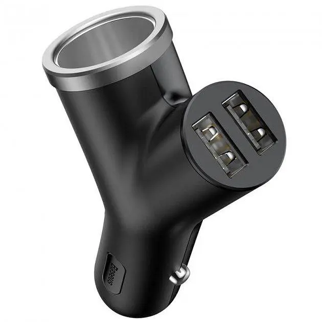 Автомобільний зарядний пристрій Baseus Y type dual USB+cigarette lighter extended carcharger CCALL-YX01 - фото 3