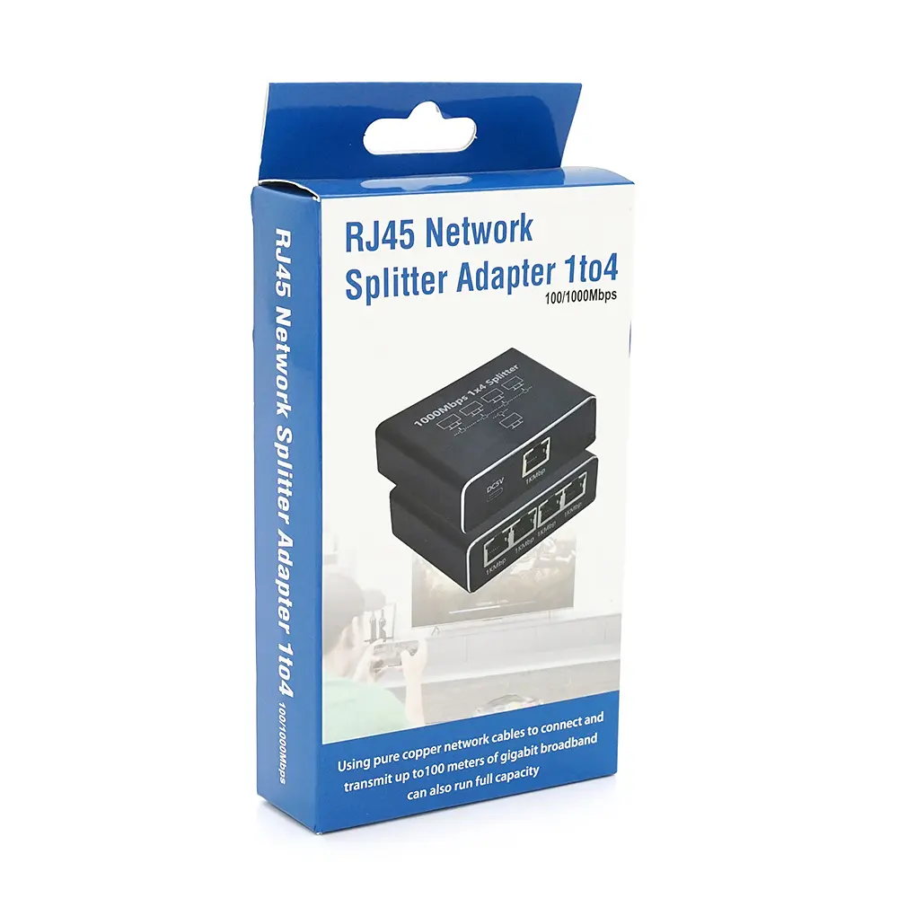 Активний RJ 45 сплітер 1=>4 порти, підтримує 1000 Mbps, with Type-C power supply - фото 2