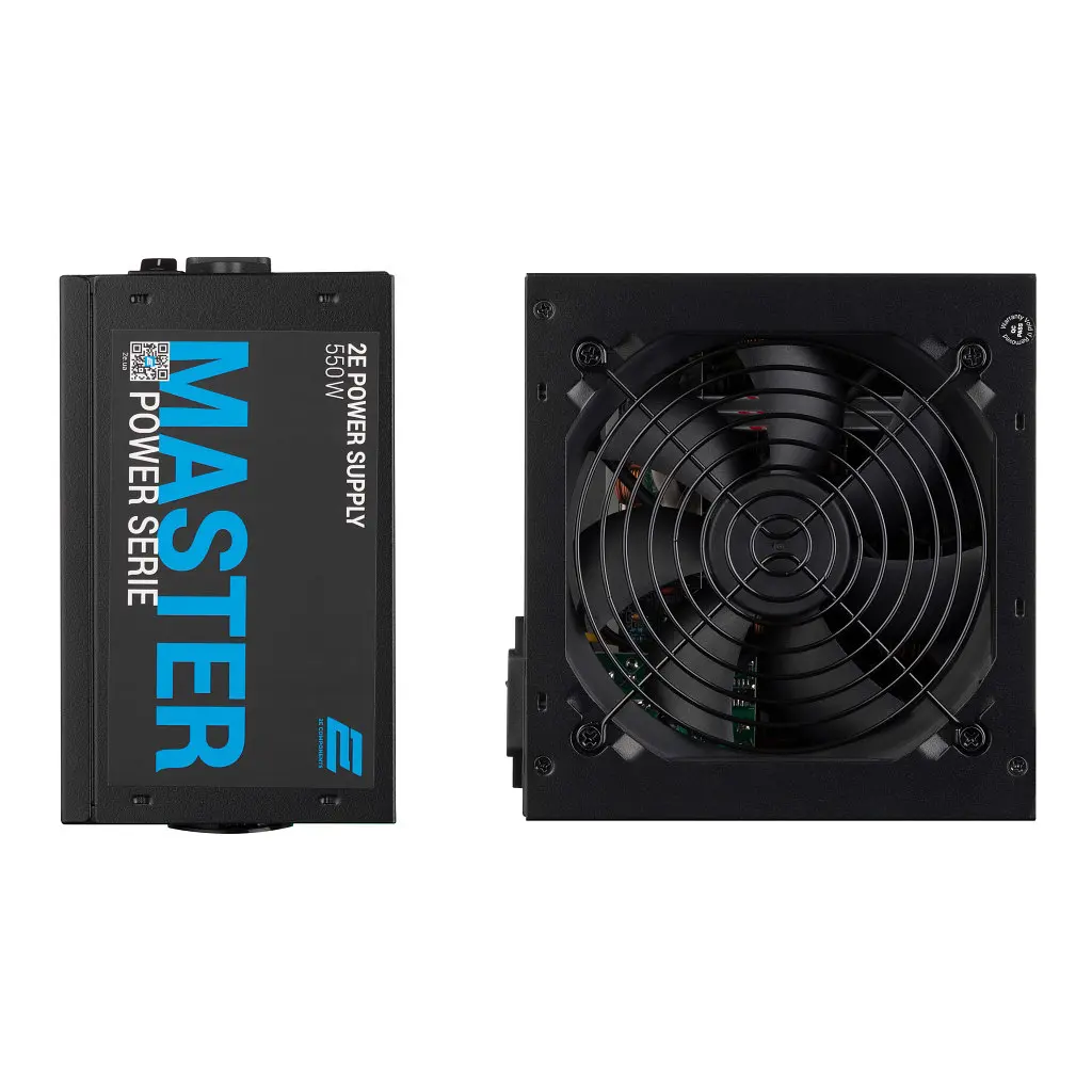 Блок живлення 2E MASTER POWER (550W), >80, 80+ White, 120mm, 1xMB 24pin(20+4), 1xCPU 8pin(4+4), 3xMolex, 5xSATA, (2E-MP550-120APFC) - фото 2