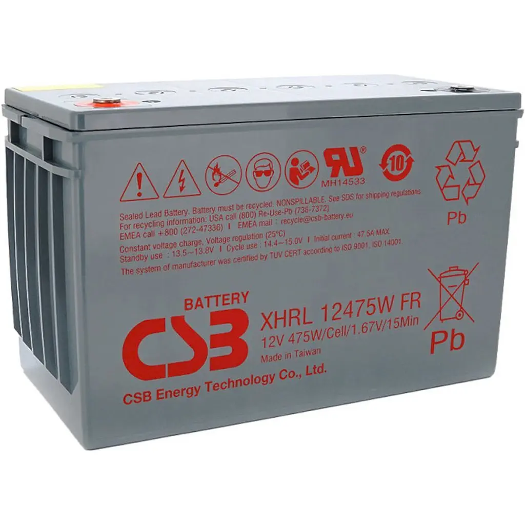 Акумулятор CSB AGM 12V (12V/118.8Ah/1425.6Wh) (XHRL12475WFR) [154020] - фото 2
